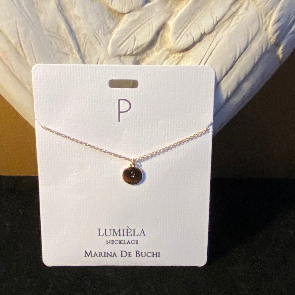 Lumiela "P" Initial Necklace Marina de Buchi--FINAL PRICE